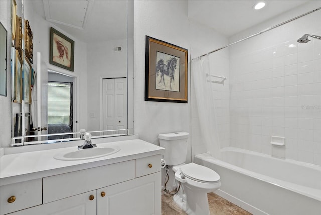 5134 Northridge Rd Unit 303, Sarasota, FL 34238 - ensuite bathroom featuring vanity, shower / bath combo, and tile patterned flooring