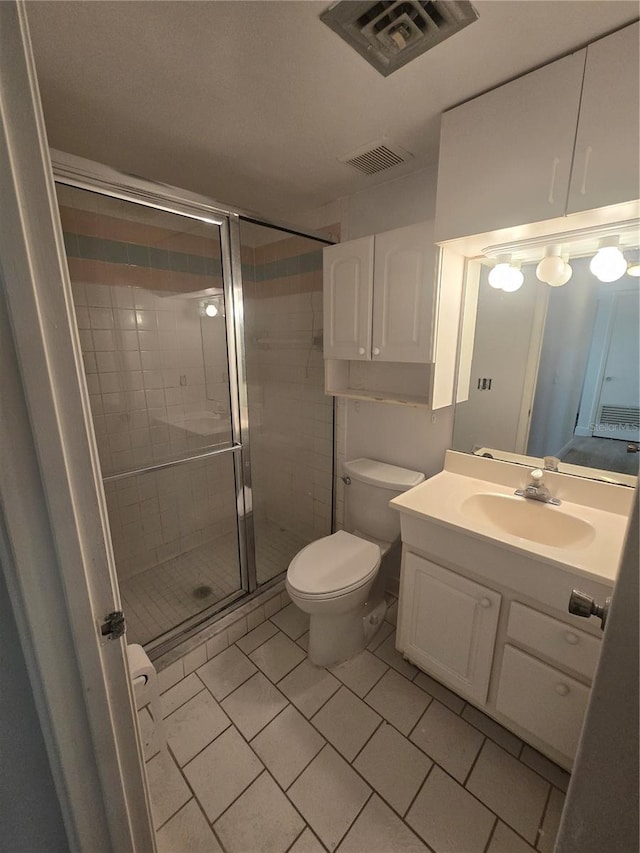 624 White Pine Tree Rd Unit 5, Venice, FL 34285 - full bathroom with vanity, a stall shower, and tile patterned flooring