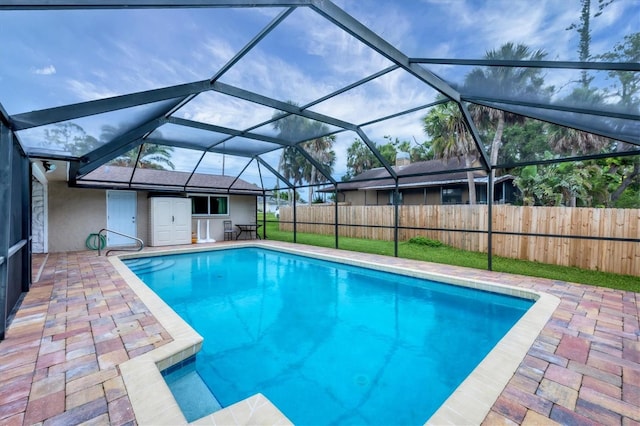 386 Nightingale Rd, Venice, FL 34293 - view of swimming pool with a patio area and a lanai