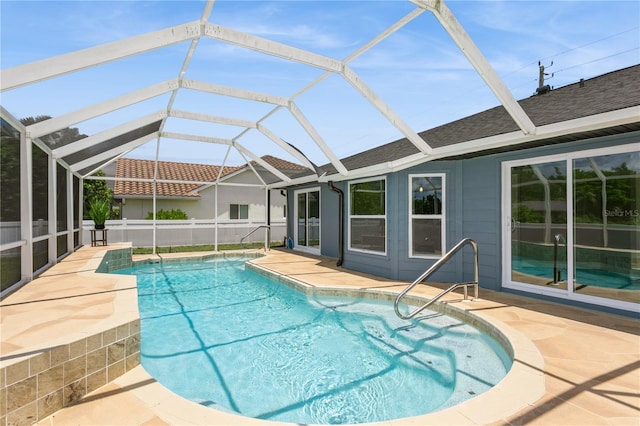 26115 Rampart Blvd, Punta Gorda, FL 33983 - view of swimming pool featuring a patio and glass enclosure