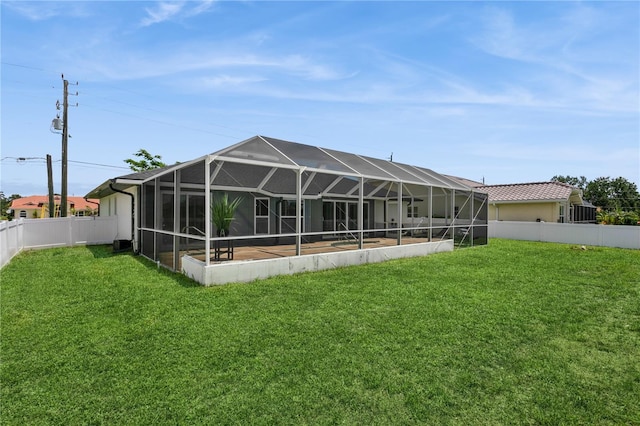 26115 Rampart Blvd, Punta Gorda, FL 33983 - rear view of house with a fenced backyard and a lanai