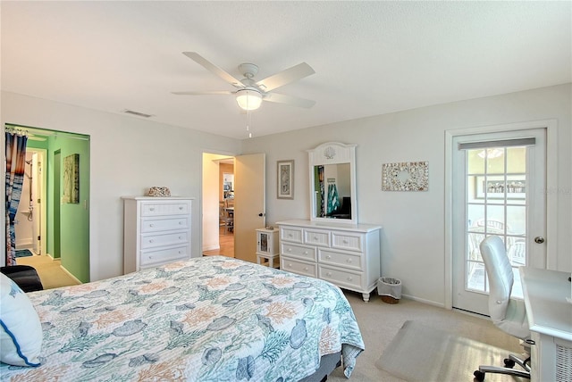 330 Mission Trl N Unit F, Venice, FL 34285 - bedroom featuring light carpet and ceiling fan