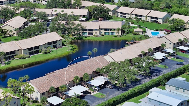 330 Mission Trl N Unit F, Venice, FL 34285 - aerial perspective of suburban area featuring a large body of water
