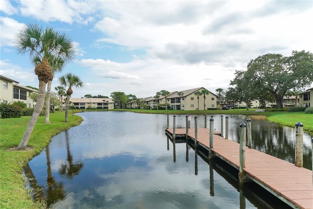330 Mission Trl N Unit F, Venice, FL 34285 - dock area featuring a water view and a residential view