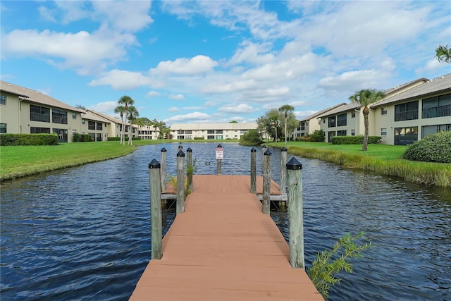330 Mission Trl N Unit F, Venice, FL 34285 - dock featuring a residential view and a water view