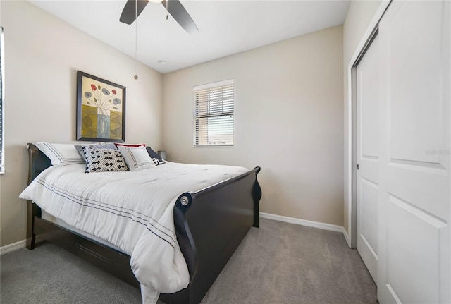 23527 Awabuki Unit 202, Venice, FL 34293 - carpeted bedroom featuring a closet and ceiling fan