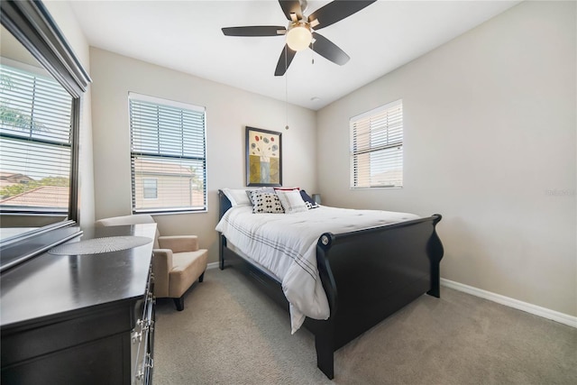 23527 Awabuki Unit 202, Venice, FL 34293 - bedroom with light colored carpet and a ceiling fan