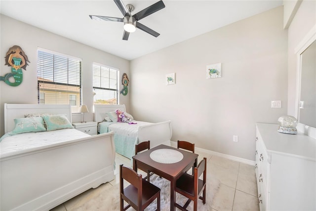 23527 Awabuki Unit 202, Venice, FL 34293 - bedroom featuring light tile patterned flooring and a ceiling fan