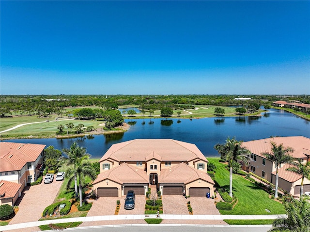23527 Awabuki Unit 202, Venice, FL 34293 - aerial perspective of suburban area featuring a large body of water and a golf course