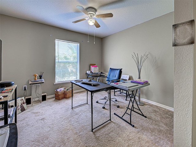 3139 Point St, North Port, FL 34286 - carpeted office with a ceiling fan and a textured ceiling