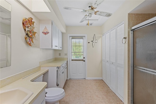 1315 Pine Needle Rd, Venice, FL 34285 - bathroom featuring vanity, a stall shower, and a closet