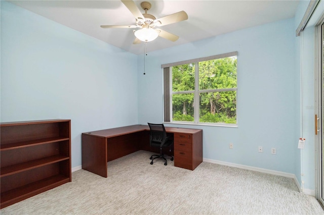 6619 Pinefeather Ct, Bradenton, FL 34203 - unfurnished office featuring light carpet and ceiling fan
