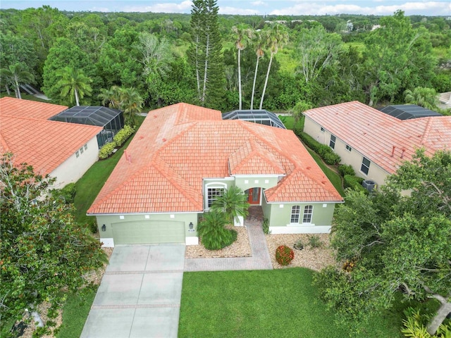 6619 Pinefeather Ct, Bradenton, FL 34203 - view from above of property with a heavily wooded area