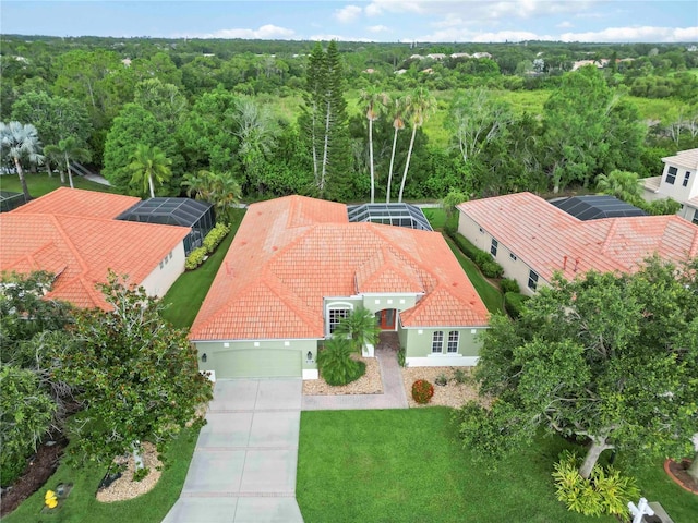 6619 Pinefeather Ct, Bradenton, FL 34203 - view from above of property with a heavily wooded area