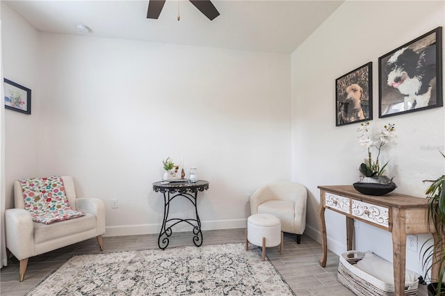 4033 Union Ln, North Port, FL 34288 - living area featuring a ceiling fan and wood finish floors