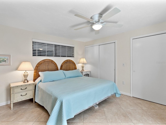 500 Park Blvd S Unit 33, Venice, FL 34285 - bedroom with light tile patterned floors and a ceiling fan