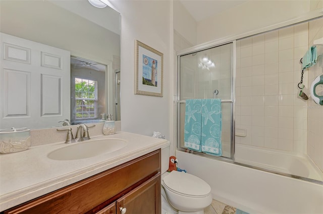 371 Capulet Dr, Venice, FL 34292 - bathroom with vanity and bath / shower combo with glass door