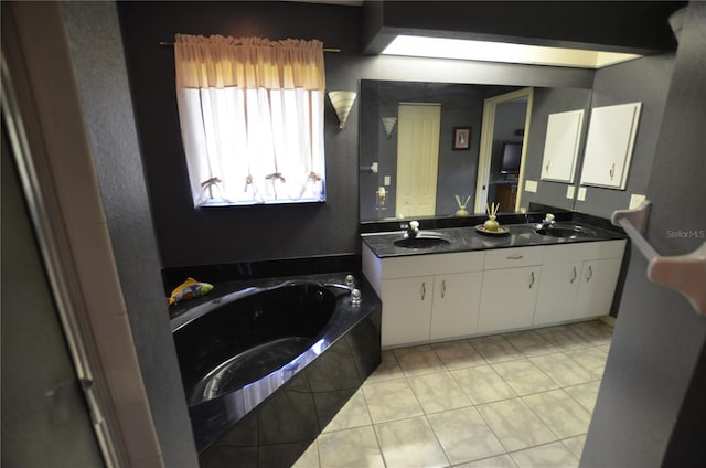 505 Duke Rd, Venice, FL 34293 - full bathroom with tile patterned flooring, a garden tub, and double vanity