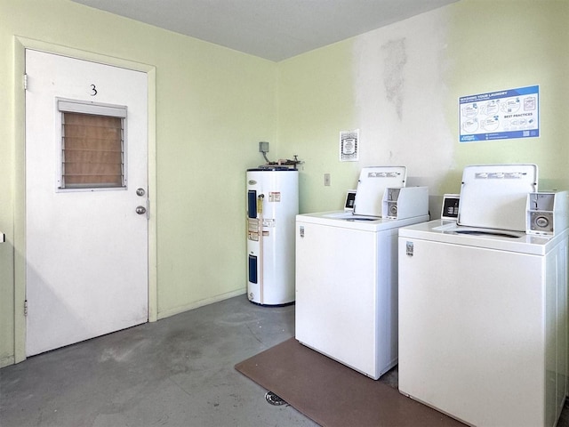 614 Guild Dr Unit 10, Venice, FL 34285 - laundry room featuring electric water heater and independent washer and dryer