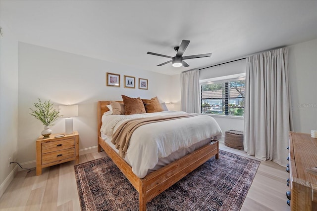 1211 Capri Isles Blvd Unit 6, Venice, FL 34292 - bedroom featuring light wood-type flooring and ceiling fan