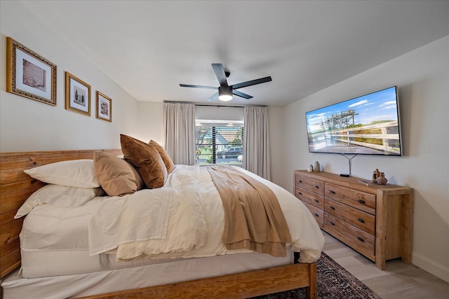 1211 Capri Isles Blvd Unit 6, Venice, FL 34292 - bedroom with ceiling fan and light wood-style flooring