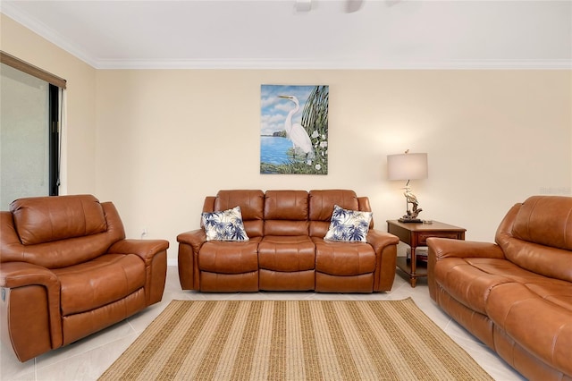 12187 Amica Loop, Venice, FL 34293 - living area with light tile patterned flooring and crown molding