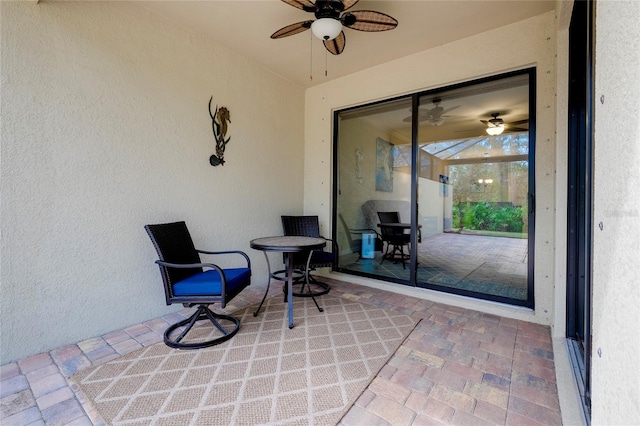 12187 Amica Loop, Venice, FL 34293 - view of patio / terrace featuring a ceiling fan