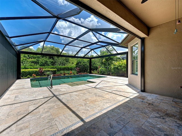 5832 Semolino St, Nokomis, FL 34275 - view of patio featuring an outdoor pool and glass enclosure