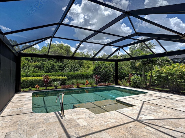5832 Semolino St, Nokomis, FL 34275 - outdoor pool with a patio area and glass enclosure