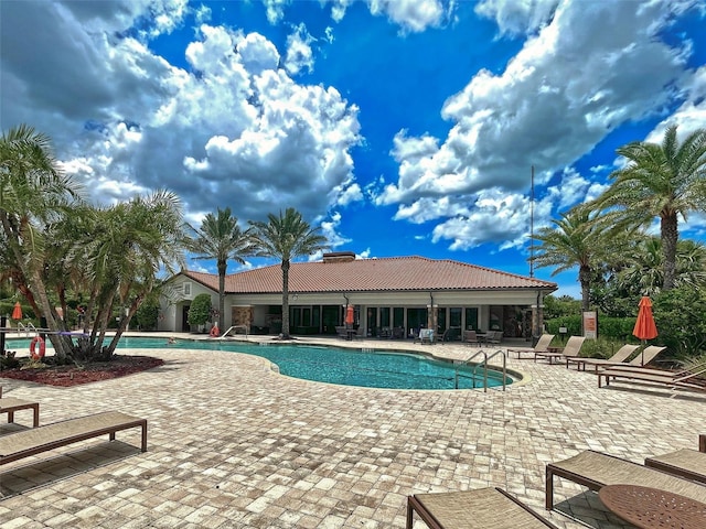 5832 Semolino St, Nokomis, FL 34275 - community pool featuring a patio area