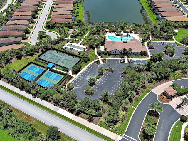 5832 Semolino St, Nokomis, FL 34275 - aerial view of a pool area and a nearby body of water