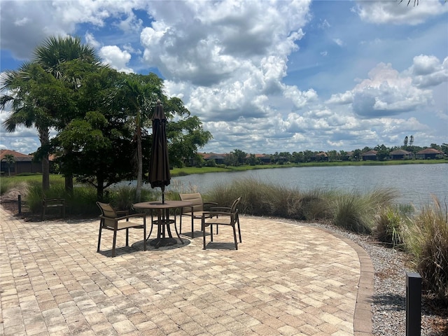 5832 Semolino St, Nokomis, FL 34275 - view of patio / terrace featuring a water view