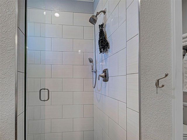 48 Lark Dr, Placida, FL 33946 - full bath featuring a shower stall and a textured wall
