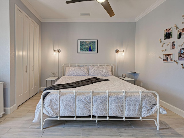 48 Lark Dr, Placida, FL 33946 - bedroom with ornamental molding and ceiling fan