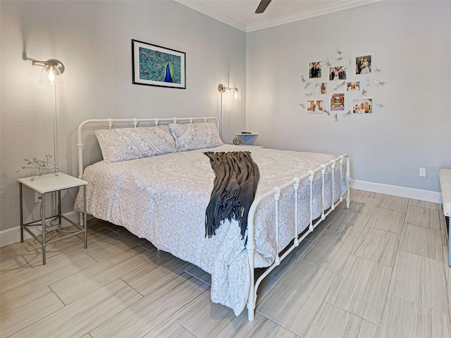 48 Lark Dr, Placida, FL 33946 - bedroom with crown molding and ceiling fan