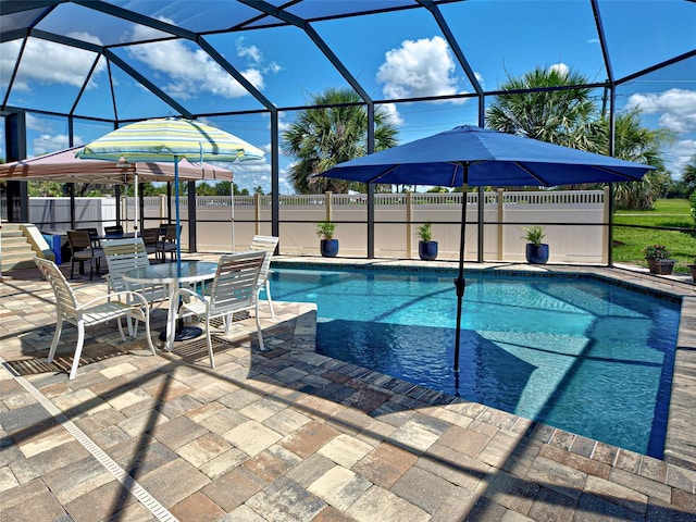 48 Lark Dr, Placida, FL 33946 - view of pool with a patio area and glass enclosure