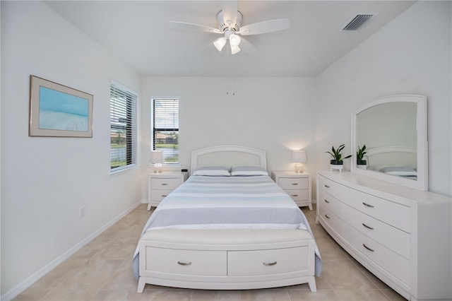19269 Serafina St, Venice, FL 34293 - bedroom featuring a ceiling fan and light tile patterned floors