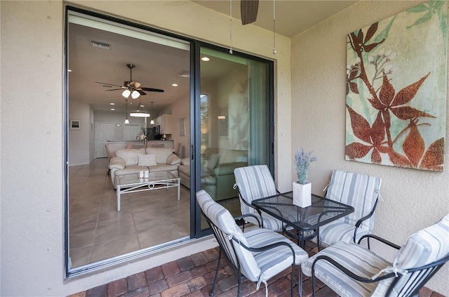 19269 Serafina St, Venice, FL 34293 - view of patio featuring a ceiling fan