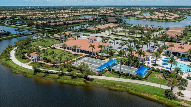 19269 Serafina St, Venice, FL 34293 - aerial view of residential area with a nearby body of water and a pool