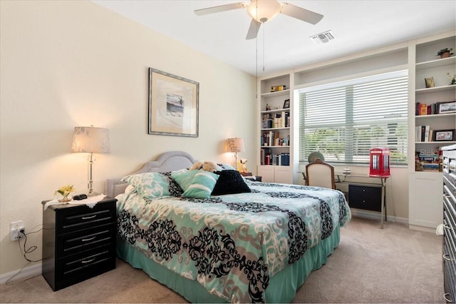 935 Tidewater Shrs Unit 721, Bradenton, FL 34208 - bedroom with light carpet and a ceiling fan