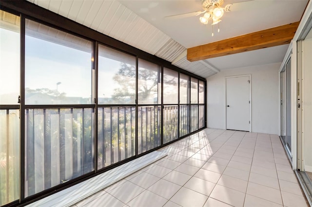 6800 Placida Rd Unit 280, Englewood, FL 34224 - unfurnished sunroom with healthy amount of natural light and beam ceiling