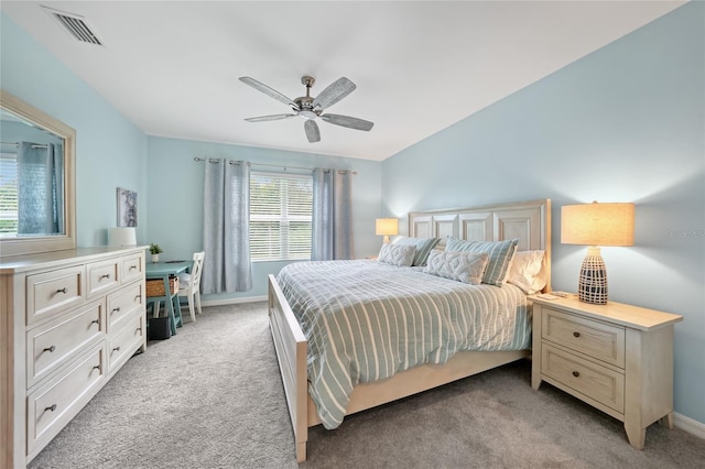 7164 Mikasa Dr, Punta Gorda, FL 33950 - bedroom featuring light colored carpet, ceiling fan, and an office area