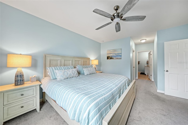 7164 Mikasa Dr, Punta Gorda, FL 33950 - bedroom featuring light carpet and a ceiling fan