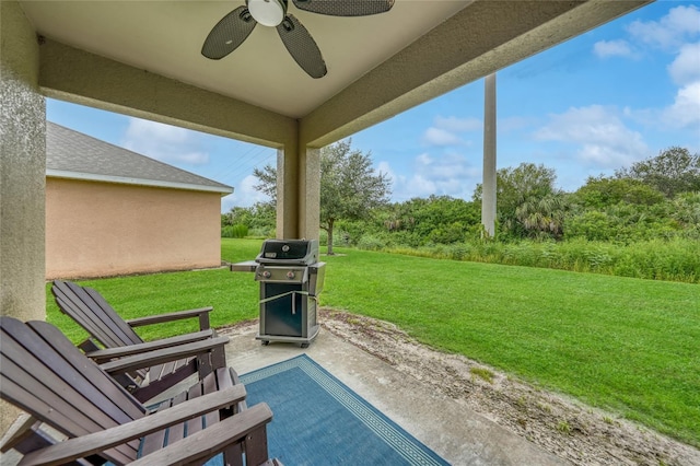 7164 Mikasa Dr, Punta Gorda, FL 33950 - view of patio featuring grilling area and ceiling fan