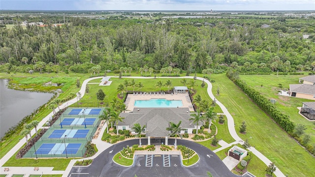 7164 Mikasa Dr, Punta Gorda, FL 33950 - bird's eye view of a large body of water and a pool area