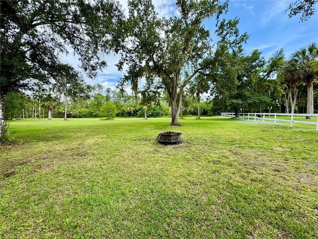6522 Pimlico St, North Port, FL 34291 - view of yard with a fire pit and view of scattered trees
