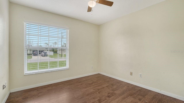 2403 Trianna St, North Port, FL 34291 - spare room featuring wood finished floors and a ceiling fan