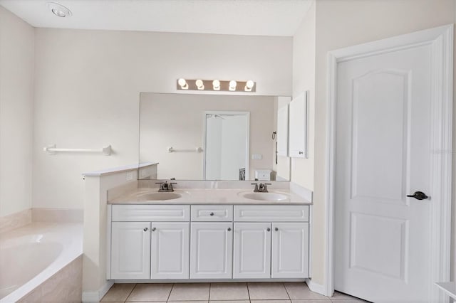 1429 Turnberry Dr, Venice, FL 34292 - full bathroom with double vanity, a bath, and tile patterned floors