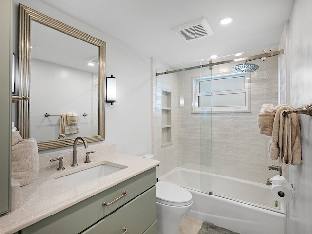 6300 Midnight Pass Rd Unit 809, Sarasota, FL 34242 - full bathroom featuring vanity, shower / bath combination with glass door, and recessed lighting