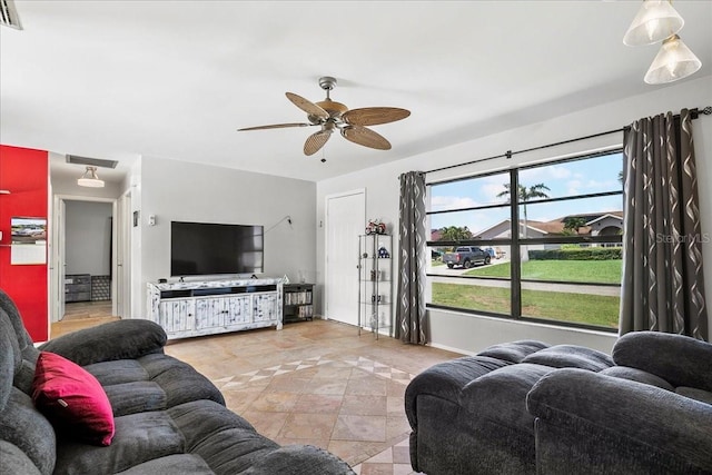 18671 Macgill Ave, Port Charlotte, FL 33948 - living area featuring ceiling fan